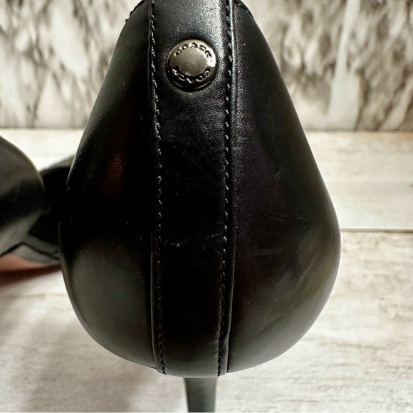 Coach Women’s Sz 8 B Holmes Studded Point Toe Black Heels Pumps Shoes Goth Glam - Picture 9 of 16